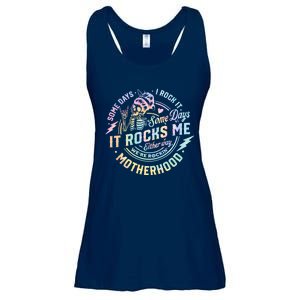 Some Days I Rock It Some Days It Rocks Me Tie Dye Skull Mom Ladies Essential Flowy Tank