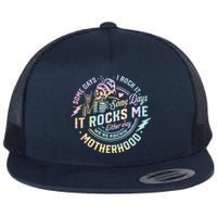 Some Days I Rock It Some Days It Rocks Me Tie Dye Skull Mom Flat Bill Trucker Hat