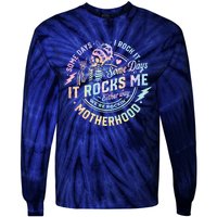 Some Days I Rock It Some Days It Rocks Me Tie Dye Skull Mom Tie-Dye Long Sleeve Shirt