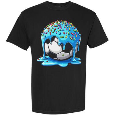 Soccer Drip Ice Cream Drip With Sprinkles Summer Garment-Dyed Heavyweight T-Shirt