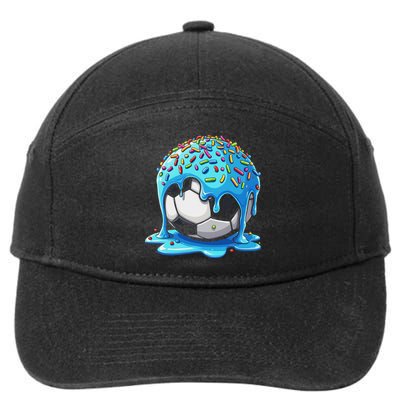 Soccer Drip Ice Cream Drip With Sprinkles Summer 7-Panel Snapback Hat
