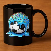 Soccer Drip Ice Cream Drip With Sprinkles Summer 11oz C Handle Ceramic Mug