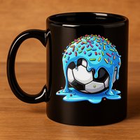 Soccer Drip Ice Cream Drip With Sprinkles Summer 11oz C Handle Ceramic Mug