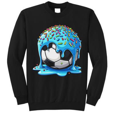 Soccer Drip Ice Cream Drip With Sprinkles Summer Tall Sweatshirt
