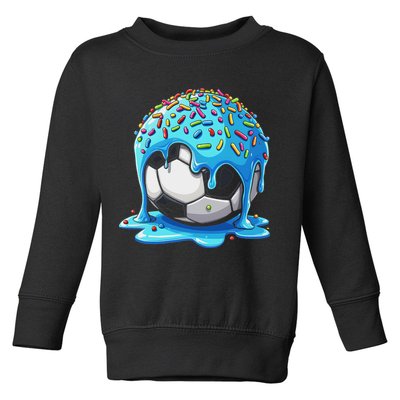 Soccer Drip Ice Cream Drip With Sprinkles Summer Toddler Sweatshirt