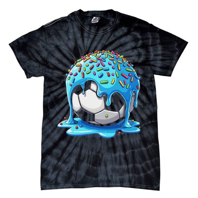 Soccer Drip Ice Cream Drip With Sprinkles Summer Tie-Dye T-Shirt