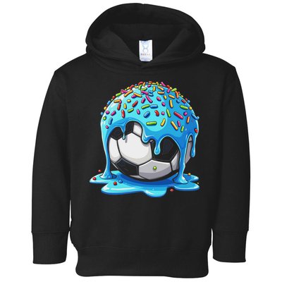 Soccer Drip Ice Cream Drip With Sprinkles Summer Toddler Hoodie