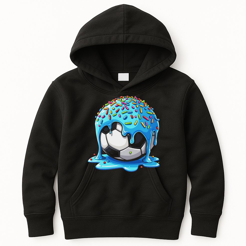 Soccer Drip Ice Cream Drip With Sprinkles Summer Kids Hoodie