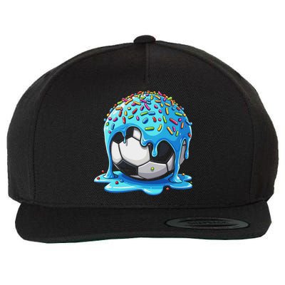 Soccer Drip Ice Cream Drip With Sprinkles Summer Wool Snapback Cap