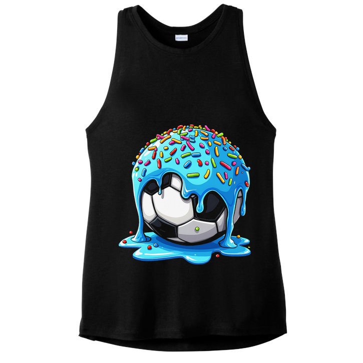Soccer Drip Ice Cream Drip With Sprinkles Summer Ladies PosiCharge Tri-Blend Wicking Tank