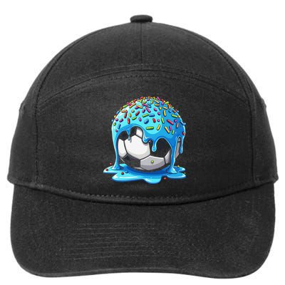 Soccer Drip Ice Cream Drip With Sprinkles Summer 7-Panel Snapback Hat