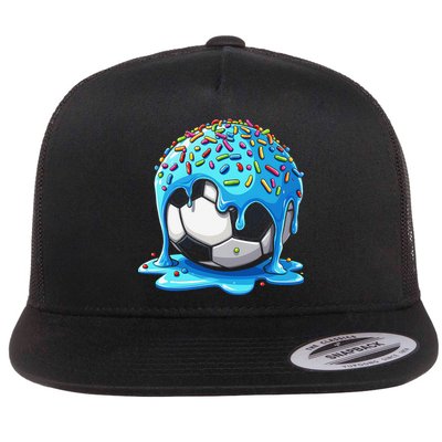 Soccer Drip Ice Cream Drip With Sprinkles Summer Flatbill Hat