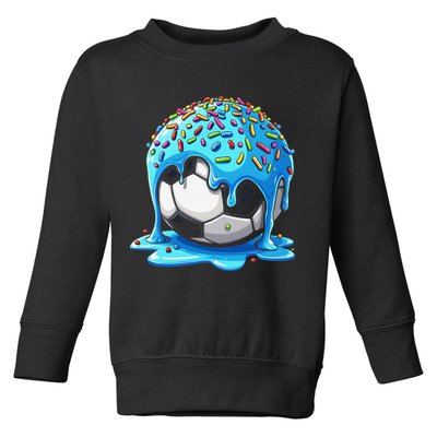 Soccer Drip Ice Cream Drip With Sprinkles Summer Toddler Sweatshirt