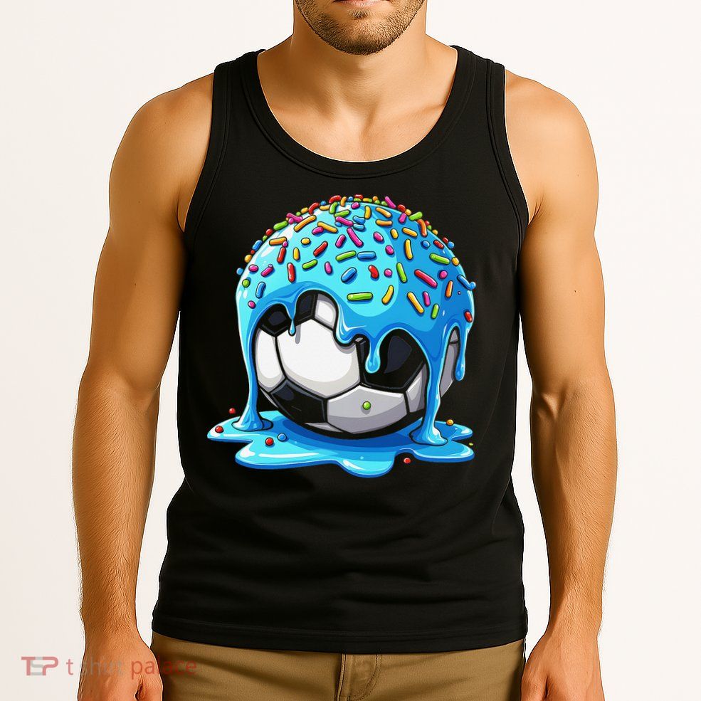 Soccer Drip Ice Cream Drip With Sprinkles Summer Tank Top