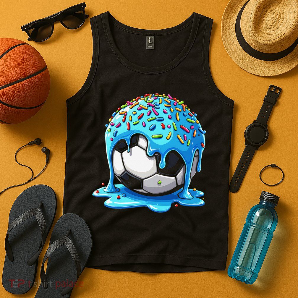Soccer Drip Ice Cream Drip With Sprinkles Summer Tank Top