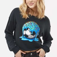 Soccer Drip Ice Cream Drip With Sprinkles Summer Cropped Pullover Crew