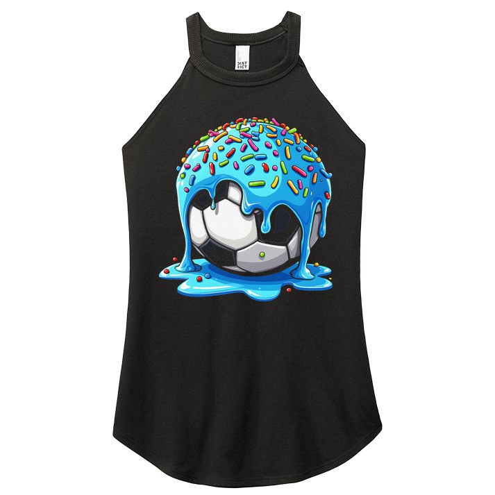 Soccer Drip Ice Cream Drip With Sprinkles Summer Women's Perfect Tri Rocker Tank