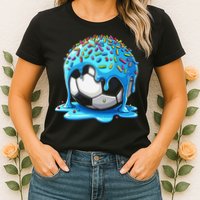 Soccer Drip Ice Cream Drip With Sprinkles Summer Womens T-Shirt