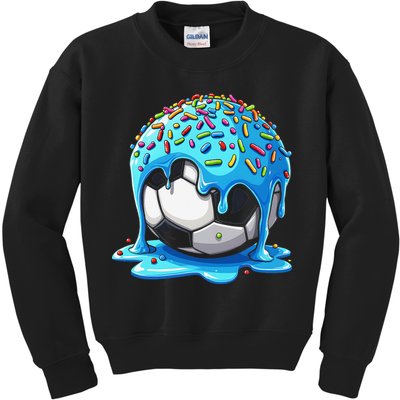 Soccer Drip Ice Cream Drip With Sprinkles Summer Kids Sweatshirt