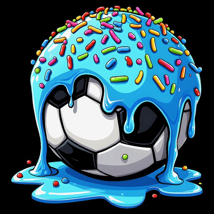 Soccer Drip Ice Cream Drip With Sprinkles Summer Short Acrylic Beanie