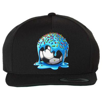 Soccer Drip Ice Cream Drip With Sprinkles Summer Wool Snapback Cap