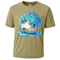 Soccer Drip Ice Cream Drip With Sprinkles Summer Cooling Performance Crew T-Shirt