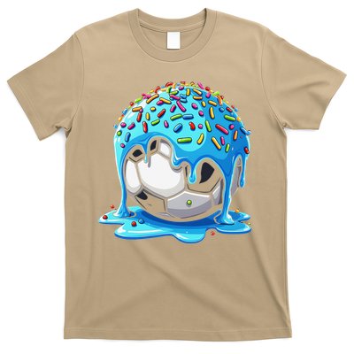 Soccer Drip Ice Cream Drip With Sprinkles Summer T-Shirt