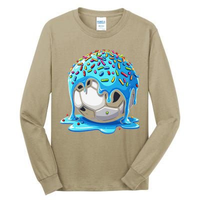 Soccer Drip Ice Cream Drip With Sprinkles Summer Tall Long Sleeve T-Shirt