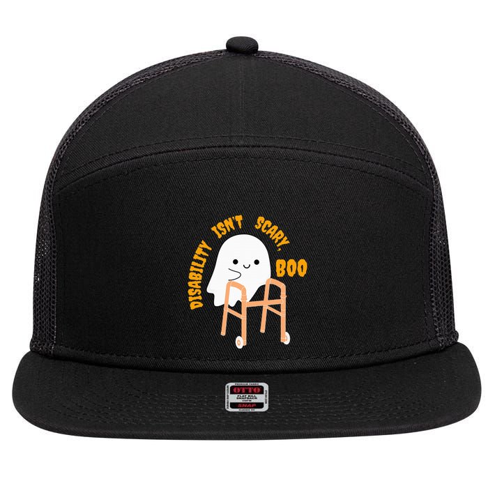 Spooky Disability Isn’t Scary Boo Cute Halloween Funny Trend 7 Panel Mesh Trucker Snapback Hat