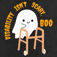 Spooky Disability Isn’t Scary Boo Cute Halloween Funny Trend 7 Panel Mesh Trucker Snapback Hat