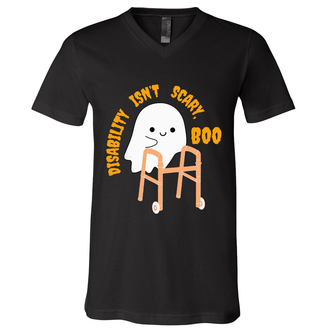 Spooky Disability Isn’t Scary Boo Cute Halloween Funny Trend V-Neck T-Shirt