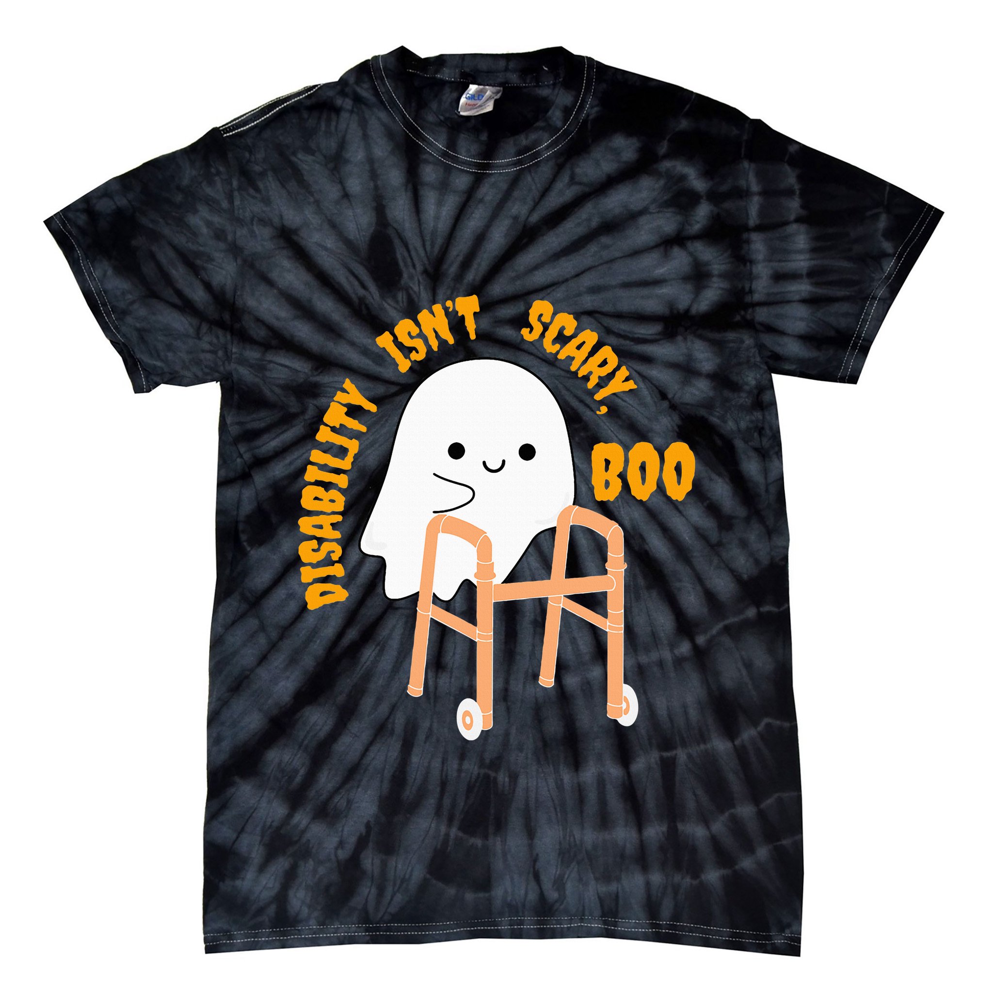 Spooky Disability Isn’t Scary Boo Cute Halloween Funny Trend Tie-Dye T-Shirt