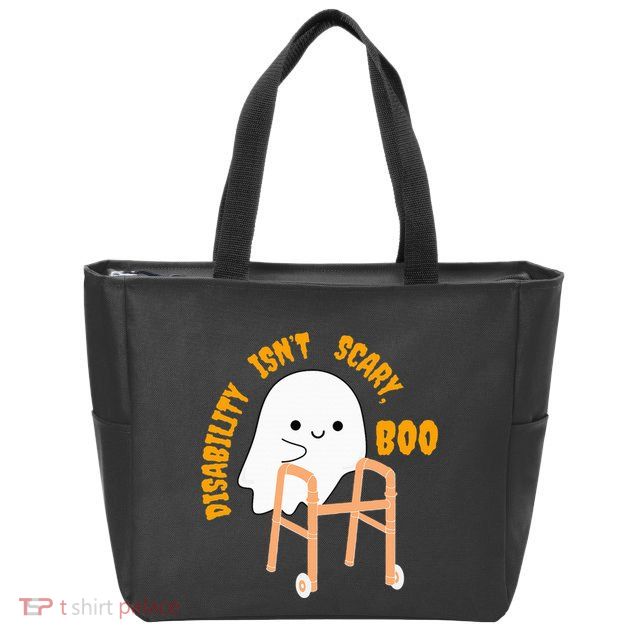 Spooky Disability Isn’t Scary Boo Cute Halloween Funny Trend Zip Tote Bag