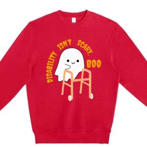 Spooky Disability Isn’t Scary Boo Cute Halloween Funny Trend Premium Crewneck Sweatshirt