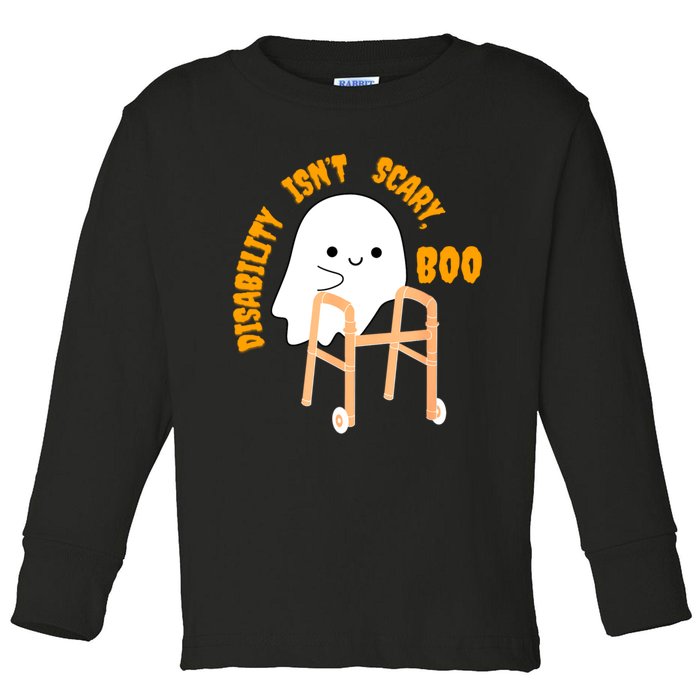 Spooky Disability Isn’t Scary Boo Cute Halloween Funny Toddler Long Sleeve Shirt