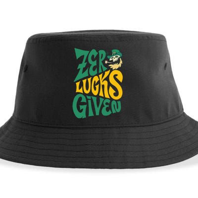 St.Patrick`s Day Irish Zero Lucks Given Skeleton Leprechaun Sustainable Bucket Hat