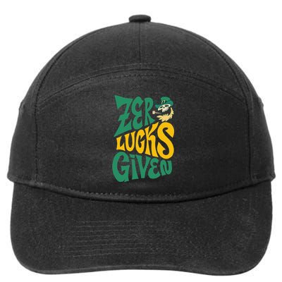 St.Patrick`s Day Irish Zero Lucks Given Skeleton Leprechaun 7-Panel Snapback Hat