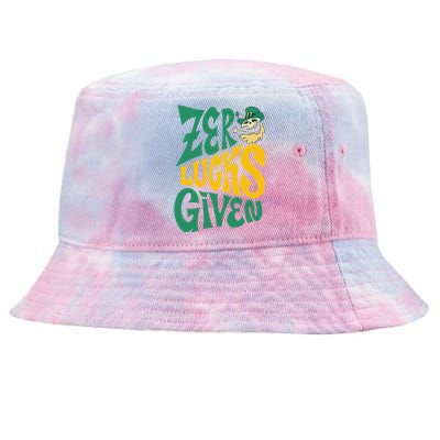 St.Patrick`s Day Irish Zero Lucks Given Skeleton Leprechaun Tie-Dyed Bucket Hat