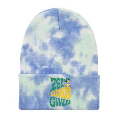 St.Patrick`s Day Irish Zero Lucks Given Skeleton Leprechaun Tie Dye 12in Knit Beanie