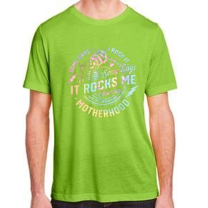 Some Days I Rock It Some Days It Rocks Me Tie Dye Skull Mom Adult ChromaSoft Performance T-Shirt