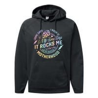 Some Days I Rock It Some Days It Rocks Me Tie Dye Skull Mom Performance Fleece Hoodie