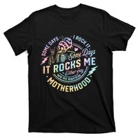 Some Days I Rock It Some Days It Rocks Me Tie Dye Skull Mom T-Shirt