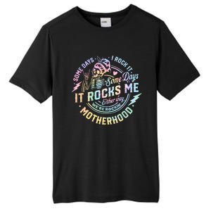 Some Days I Rock It Some Days It Rocks Me Tie Dye Skull Mom Tall Fusion ChromaSoft Performance T-Shirt