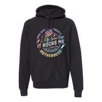 Some Days I Rock It Some Days It Rocks Me Tie Dye Skull Mom Premium Hoodie