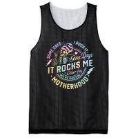 Some Days I Rock It Some Days It Rocks Me Tie Dye Skull Mom Mesh Reversible Basketball Jersey Tank