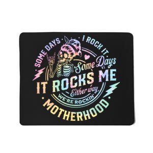 Some Days I Rock It Some Days It Rocks Me Tie Dye Skull Mom Mousepad