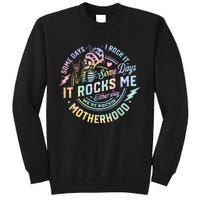 Some Days I Rock It Some Days It Rocks Me Tie Dye Skull Mom Tall Sweatshirt