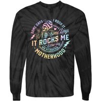 Some Days I Rock It Some Days It Rocks Me Tie Dye Skull Mom Tie-Dye Long Sleeve Shirt