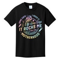 Some Days I Rock It Some Days It Rocks Me Tie Dye Skull Mom Kids T-Shirt