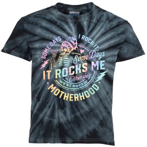 Some Days I Rock It Some Days It Rocks Me Tie Dye Skull Mom Kids Tie-Dye T-Shirt